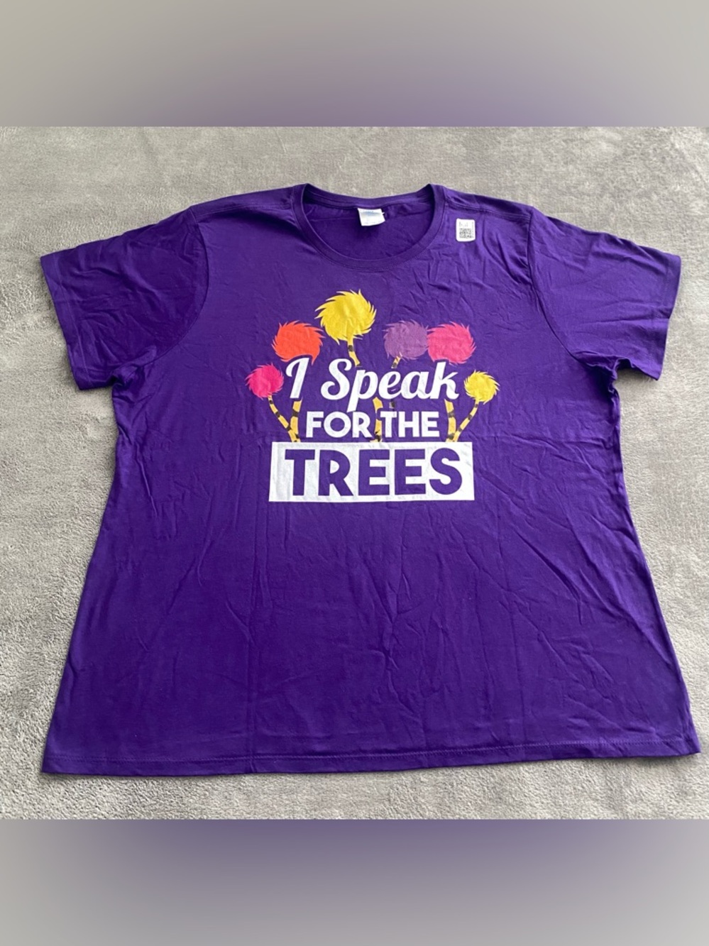 Dr Seuss Lorax “I Speak for the Trees” Purple T-Shirt Womens XXL Graphic Tee
